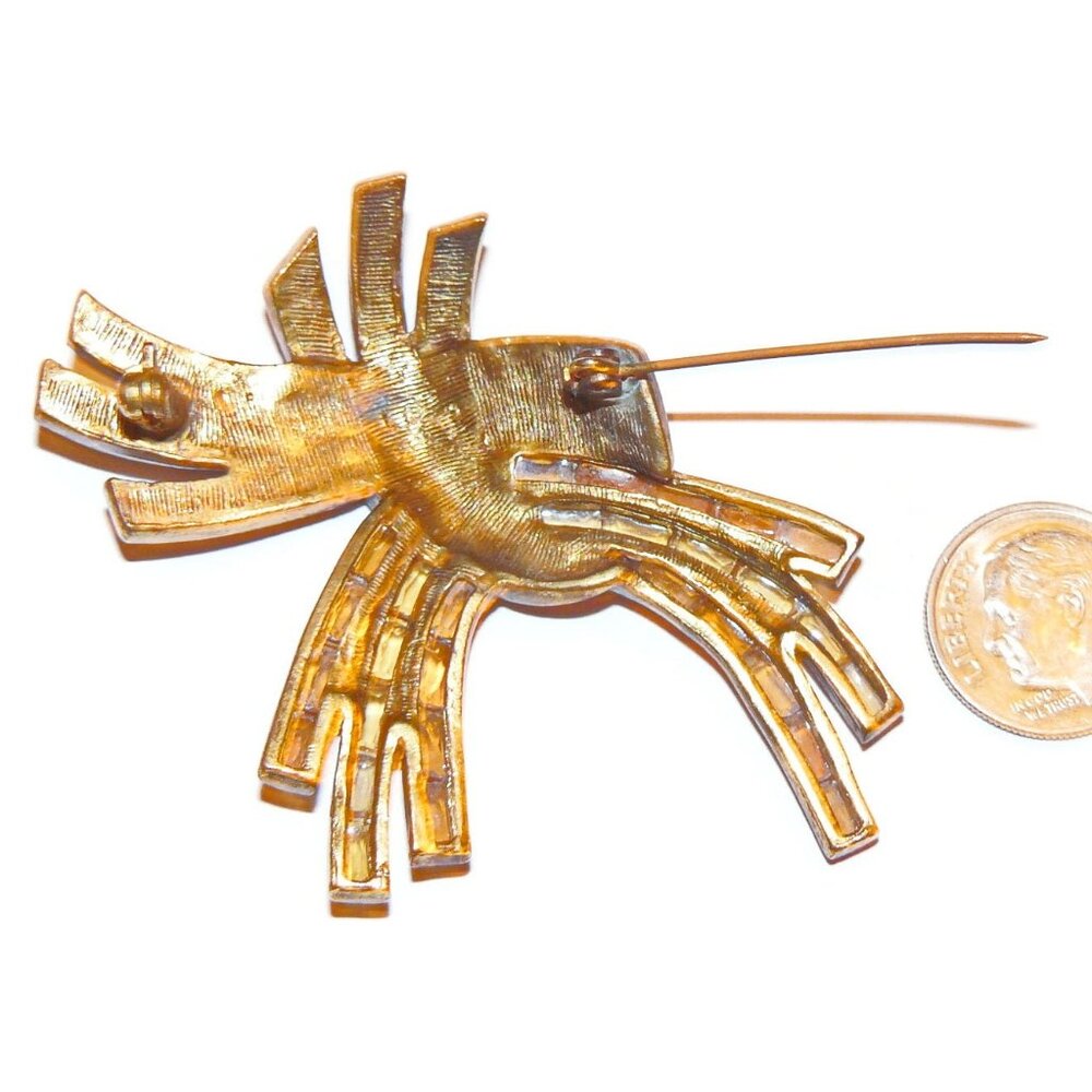 Copper‎ Color Rhinestone Brooch - Picture 3 of 5